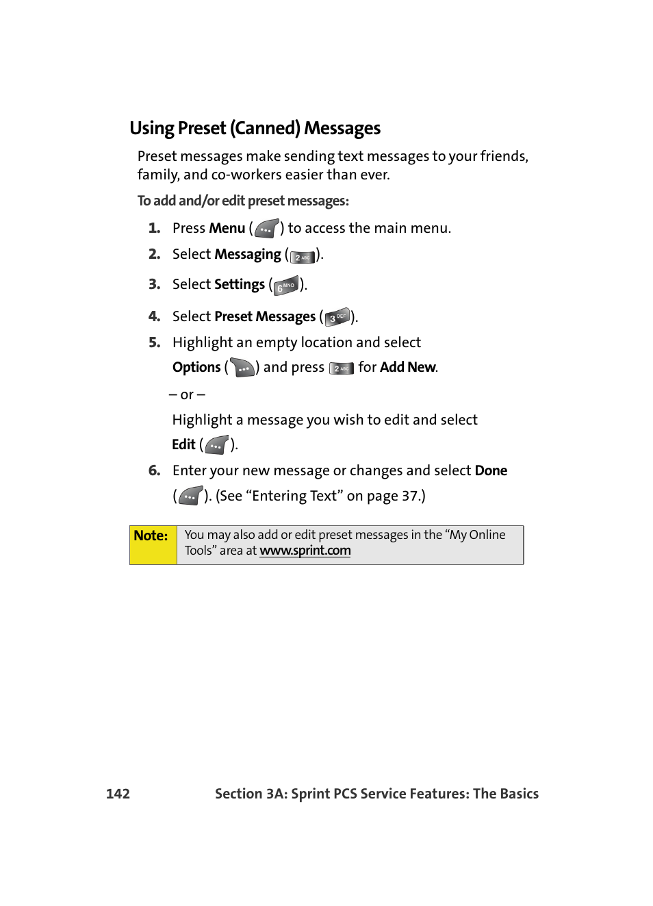 Using preset (canned) messages | Samsung A560 User Manual | Page 150 / 179