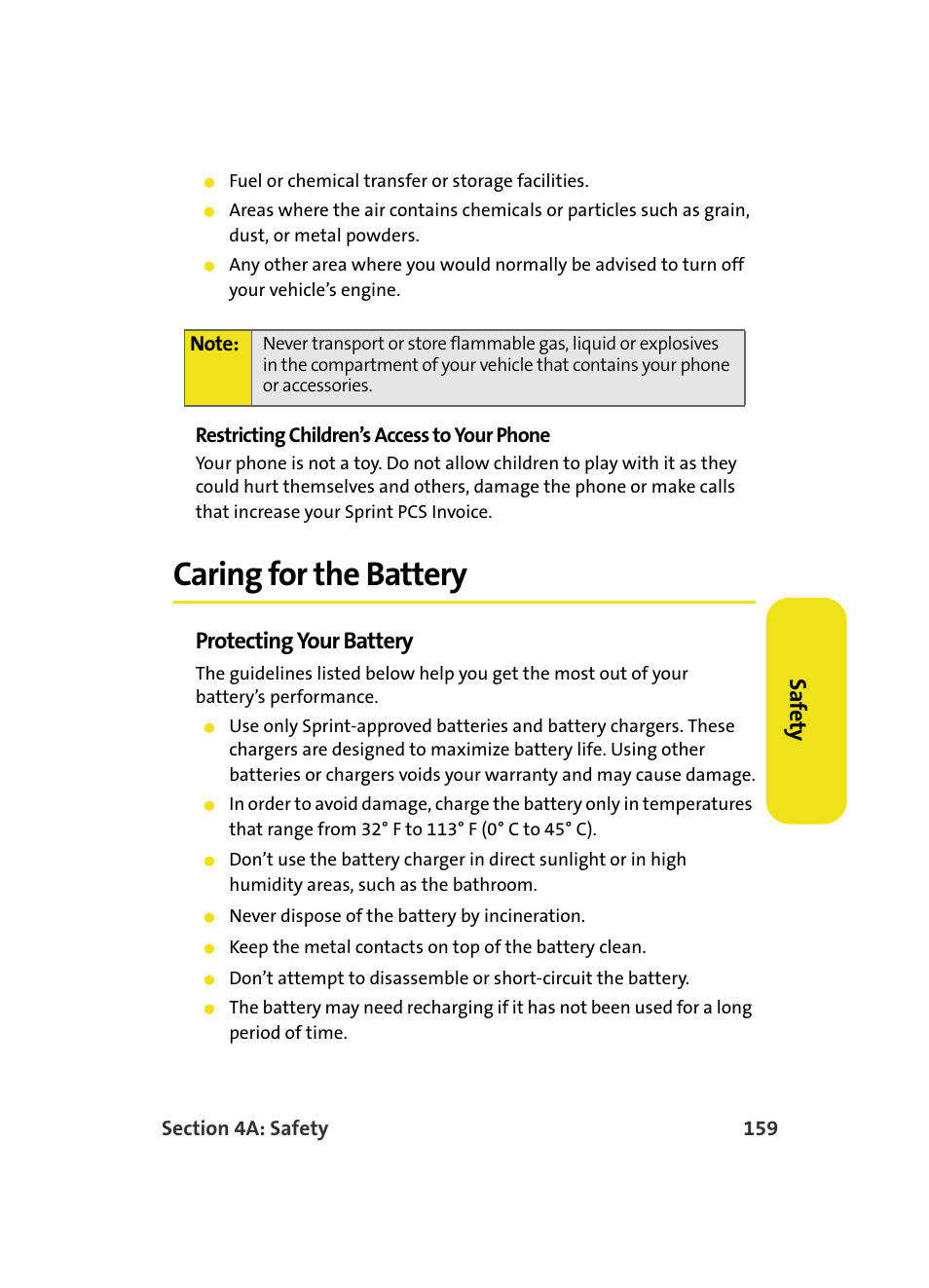 Caring for the battery, Saf e ty, Protecting your battery | Samsung A560 User Manual | Page 167 / 179