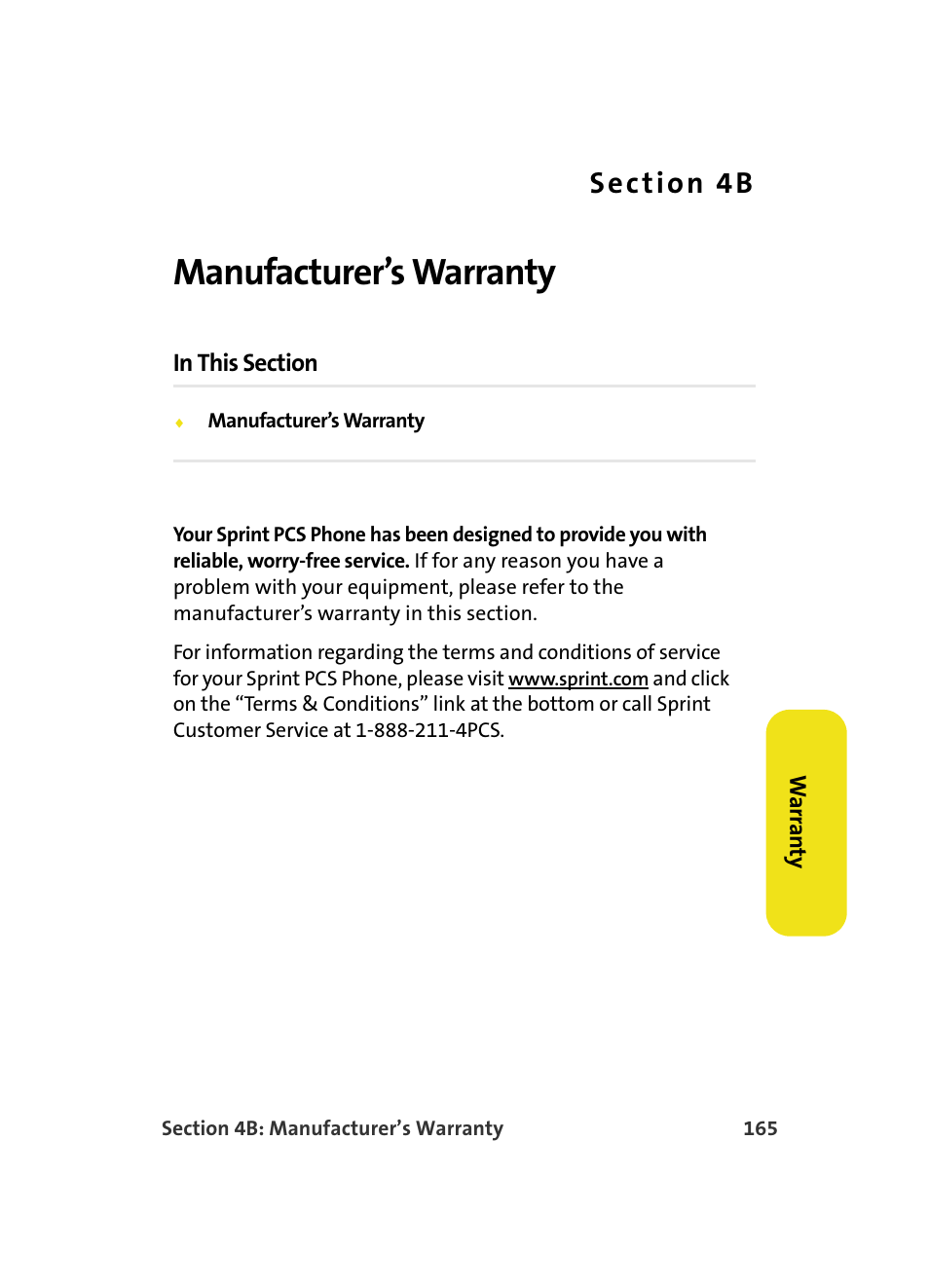Manufacturer’s warranty, 4b. manufacturer’s warranty, S e c ti o n 4 b | Samsung A560 User Manual | Page 173 / 179