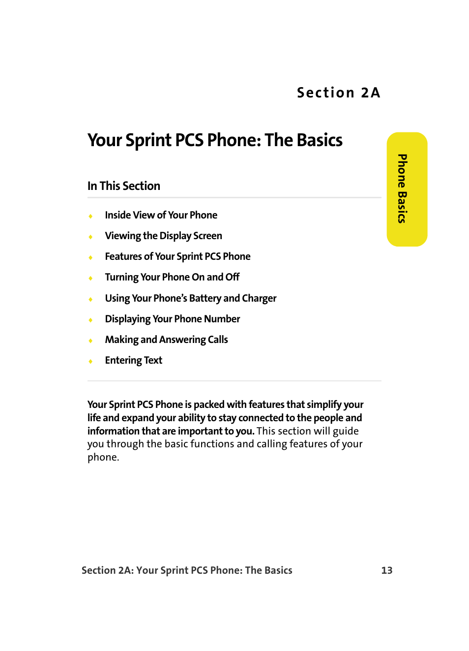 Your sprint pcs phone: the basics, 2a. your sprint pcs phone: the basics, Phone basics | Samsung A560 User Manual | Page 21 / 179