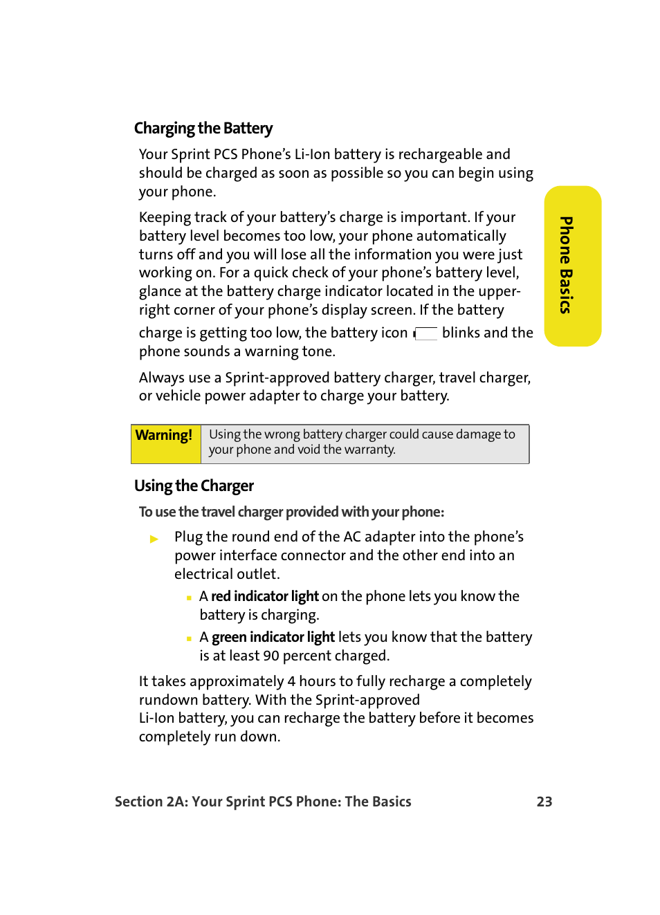 Phone basics, Charging the battery, Using the charger | Samsung A560 User Manual | Page 31 / 179