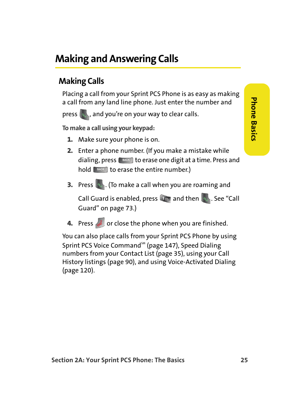 Making and answering calls, Making calls | Samsung A560 User Manual | Page 33 / 179