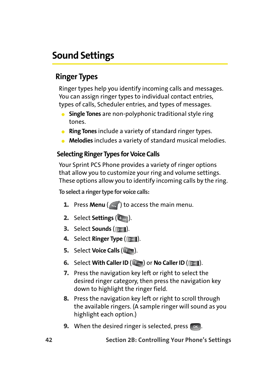 Sound settings, Ringer types | Samsung A560 User Manual | Page 50 / 179