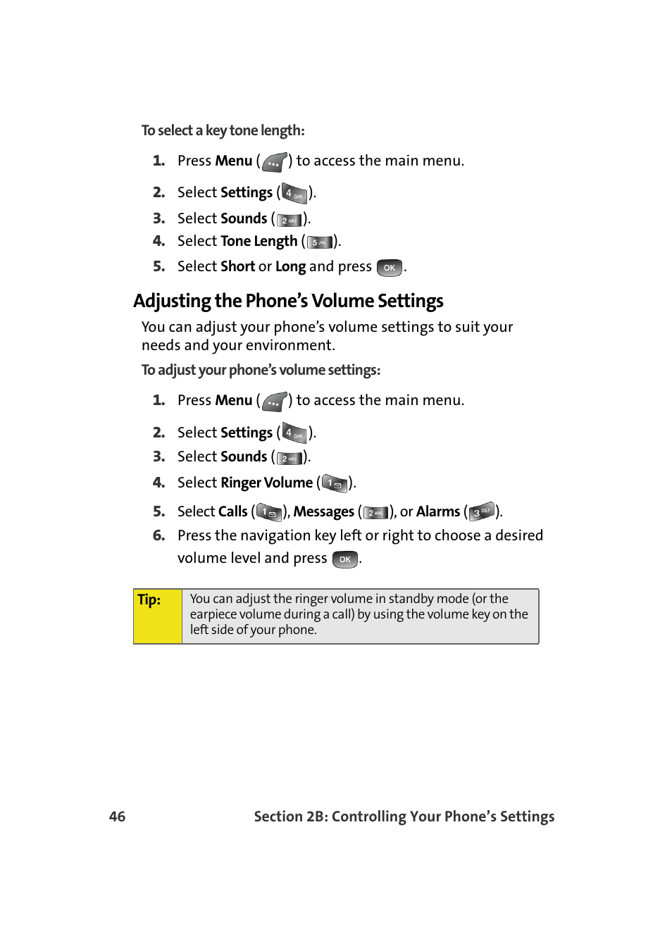 Adjusting the phone’s volume settings | Samsung A560 User Manual | Page 54 / 179