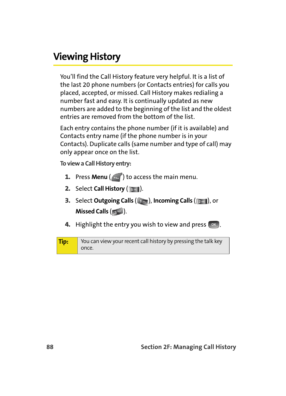 Viewing history | Samsung A560 User Manual | Page 96 / 179