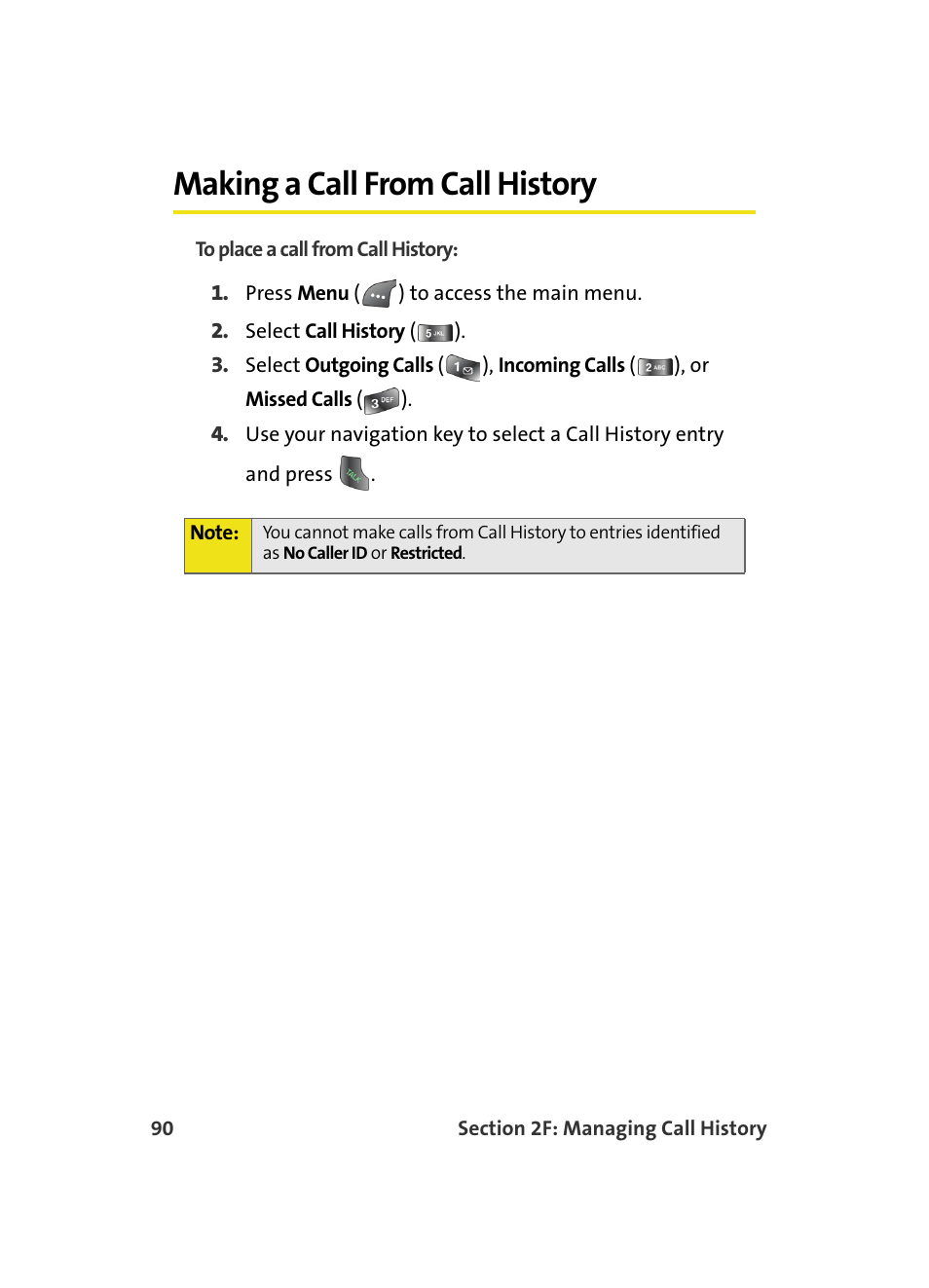 Making a call from call history | Samsung A560 User Manual | Page 98 / 179