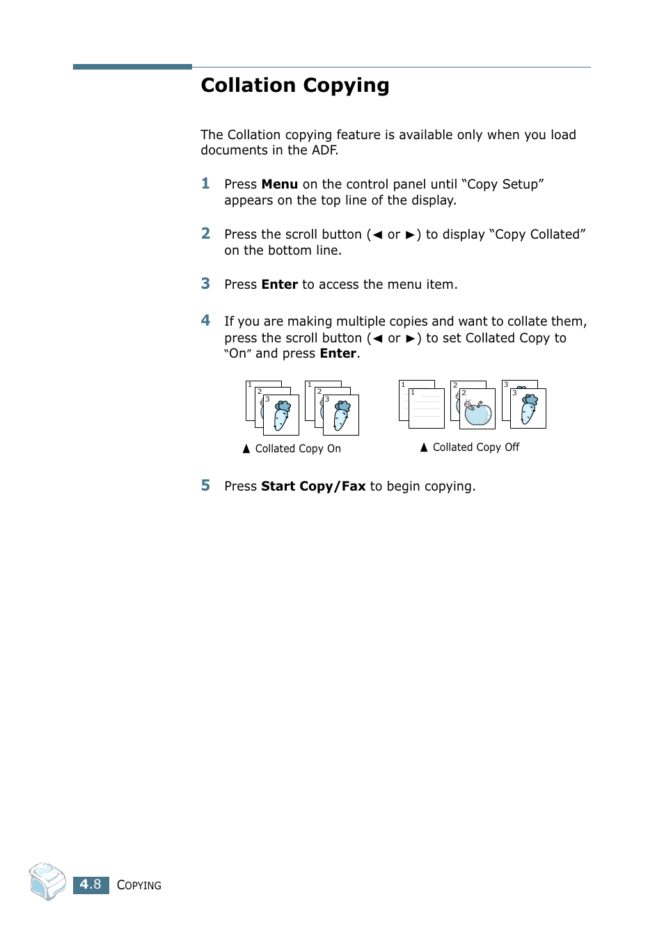 Collation copying | Samsung SF-755P User Manual | Page 101 / 219