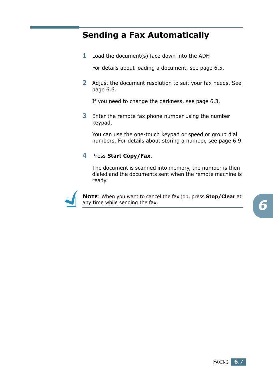 Sending a fax automatically | Samsung SF-755P User Manual | Page 114 / 219
