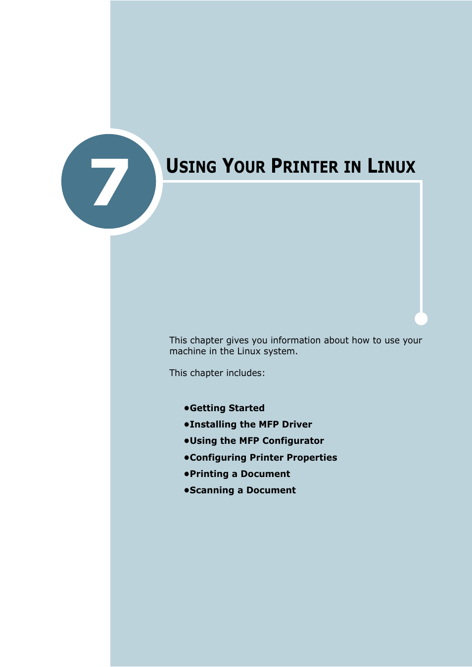 Using your printer in linux, Chapter 7, Sing | Rinter, Inux | Samsung SF-755P User Manual | Page 146 / 219