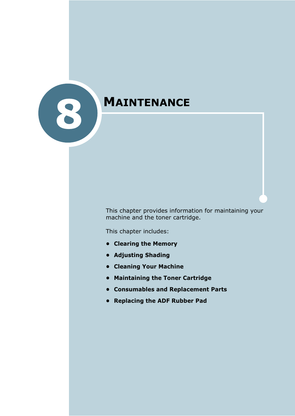 Maintenance, Chapter 8, Aintenance | Samsung SF-755P User Manual | Page 164 / 219