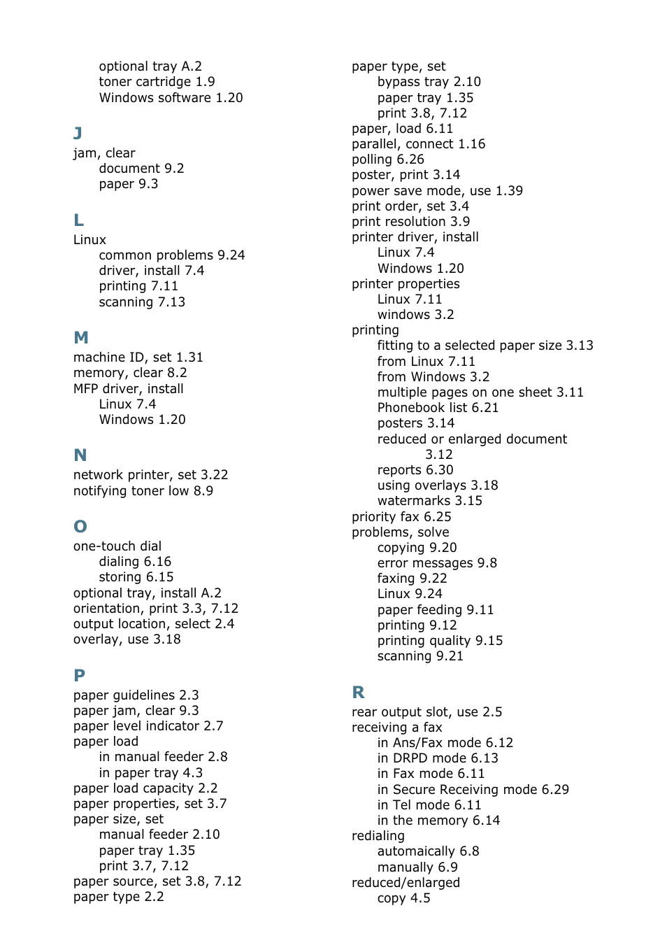 Samsung SF-755P User Manual | Page 217 / 219