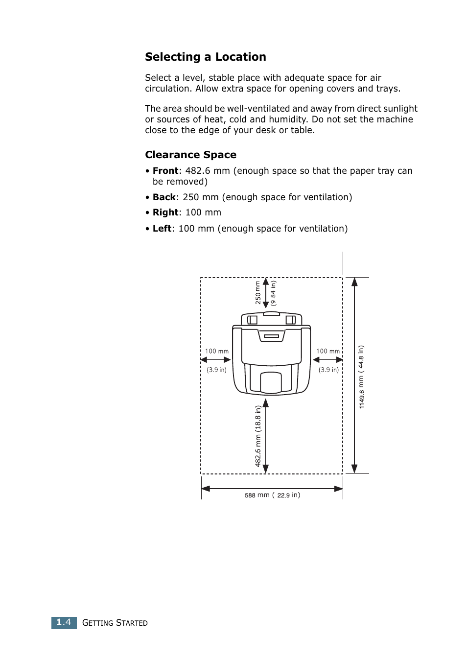 Selecting a location | Samsung SF-755P User Manual | Page 23 / 219