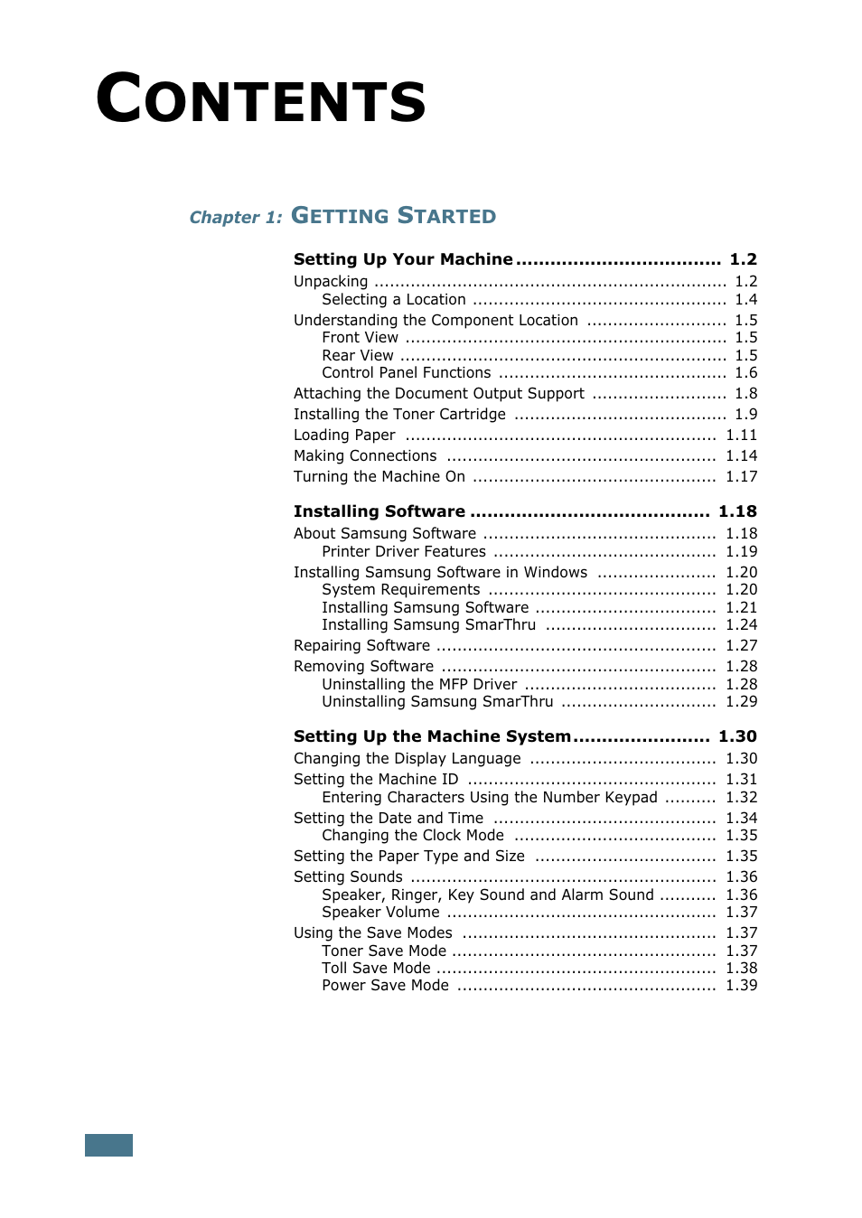 Samsung SF-755P User Manual | Page 5 / 219