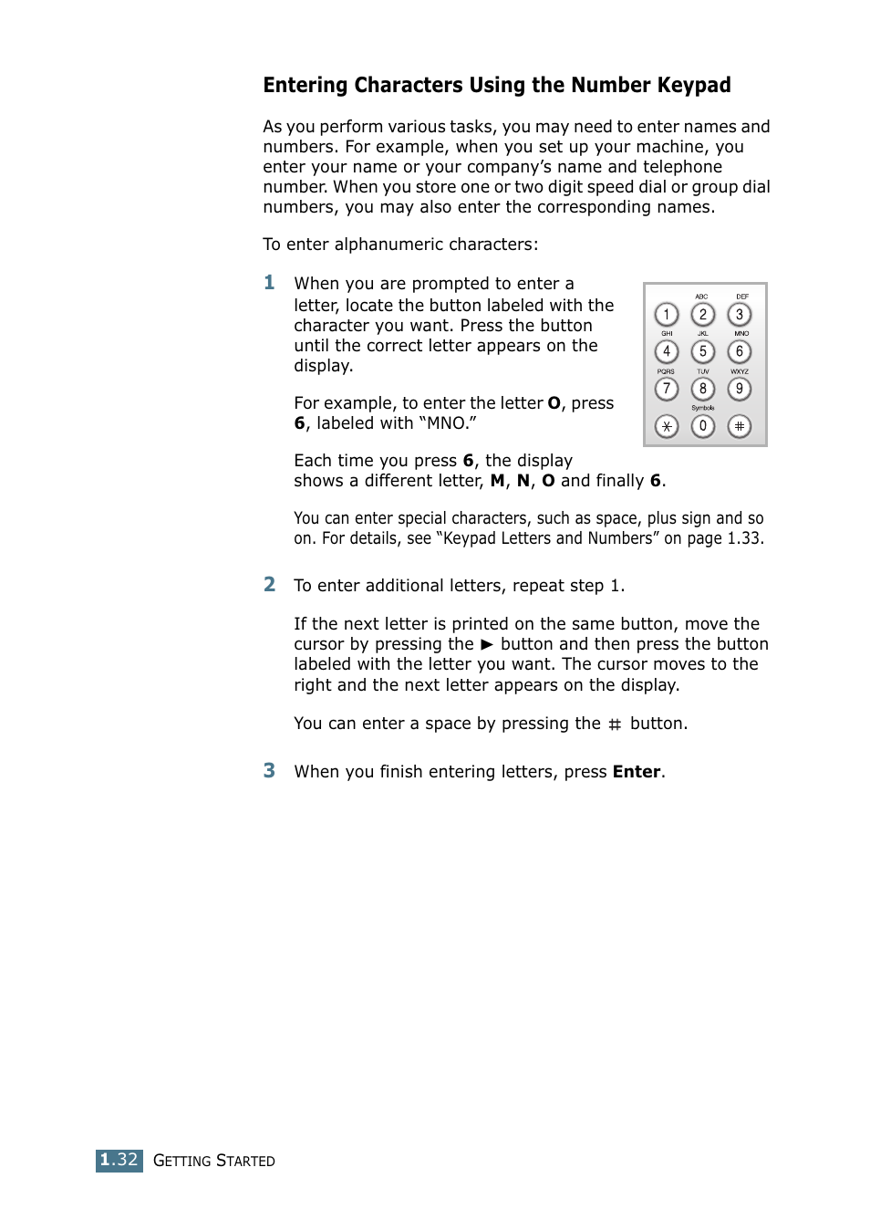 Entering characters using the number keypad | Samsung SF-755P User Manual | Page 51 / 219