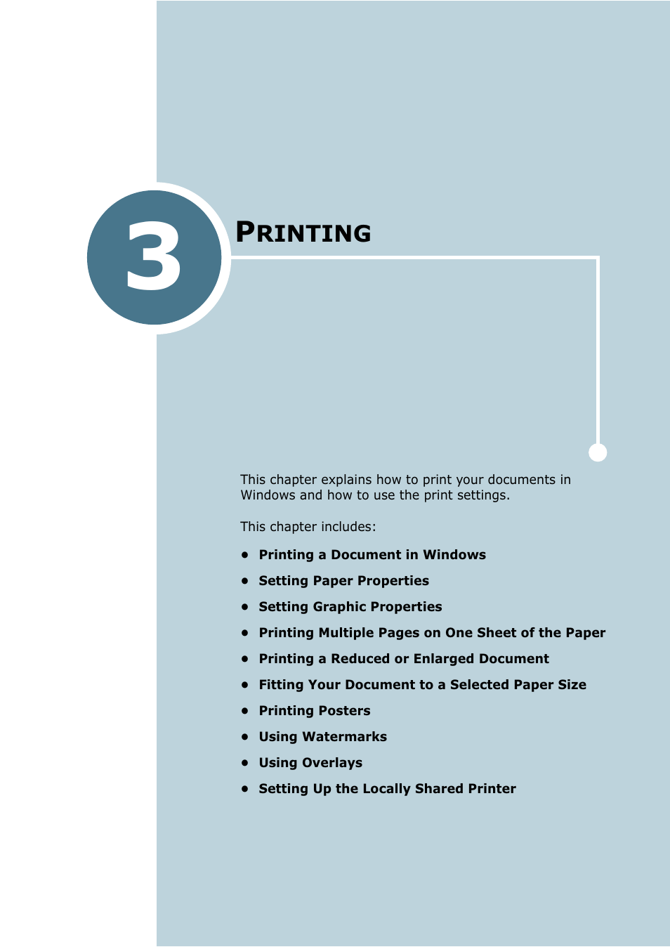 Printing, Chapter 3, Rinting | Samsung SF-755P User Manual | Page 70 / 219