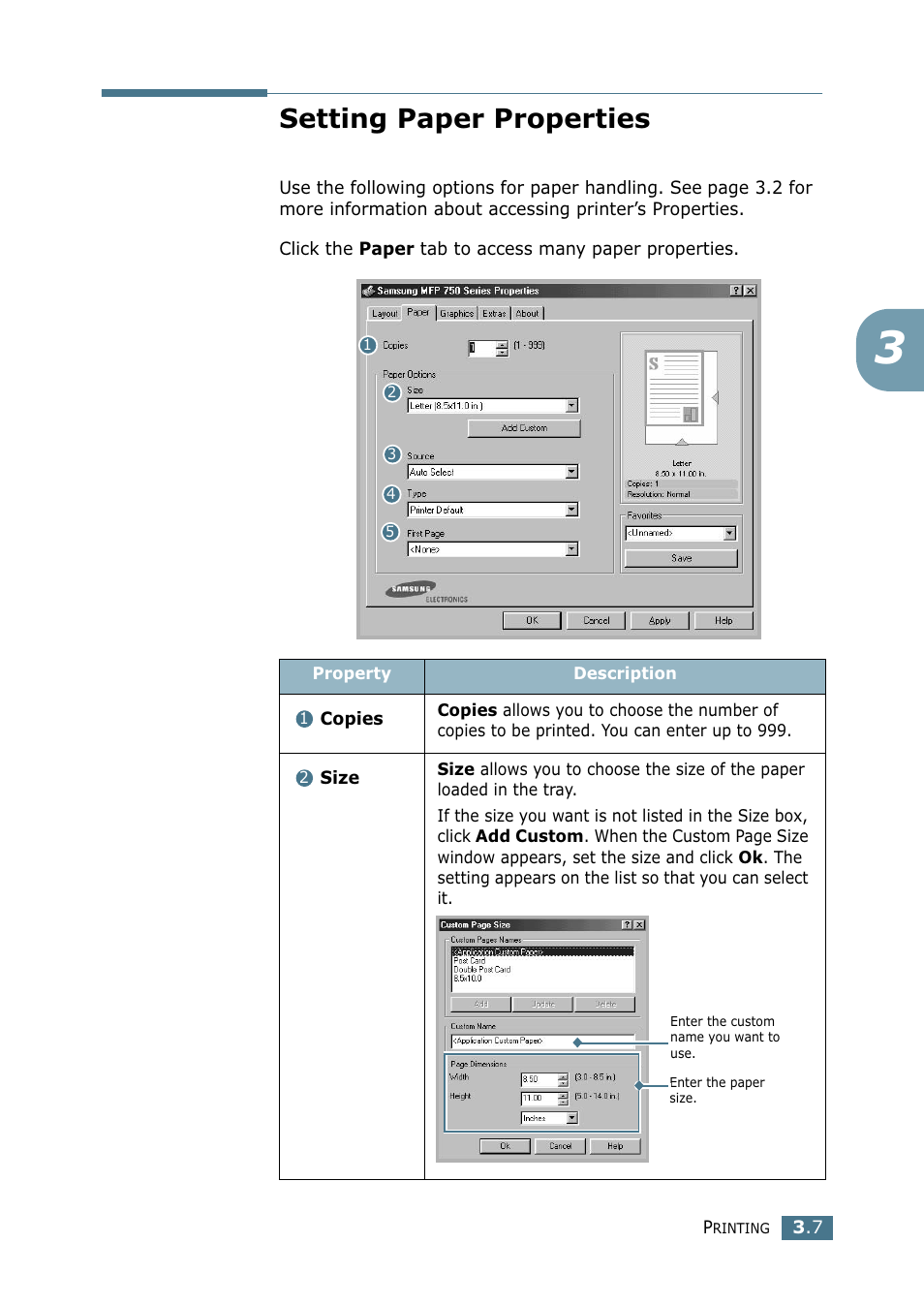 Setting paper properties | Samsung SF-755P User Manual | Page 76 / 219