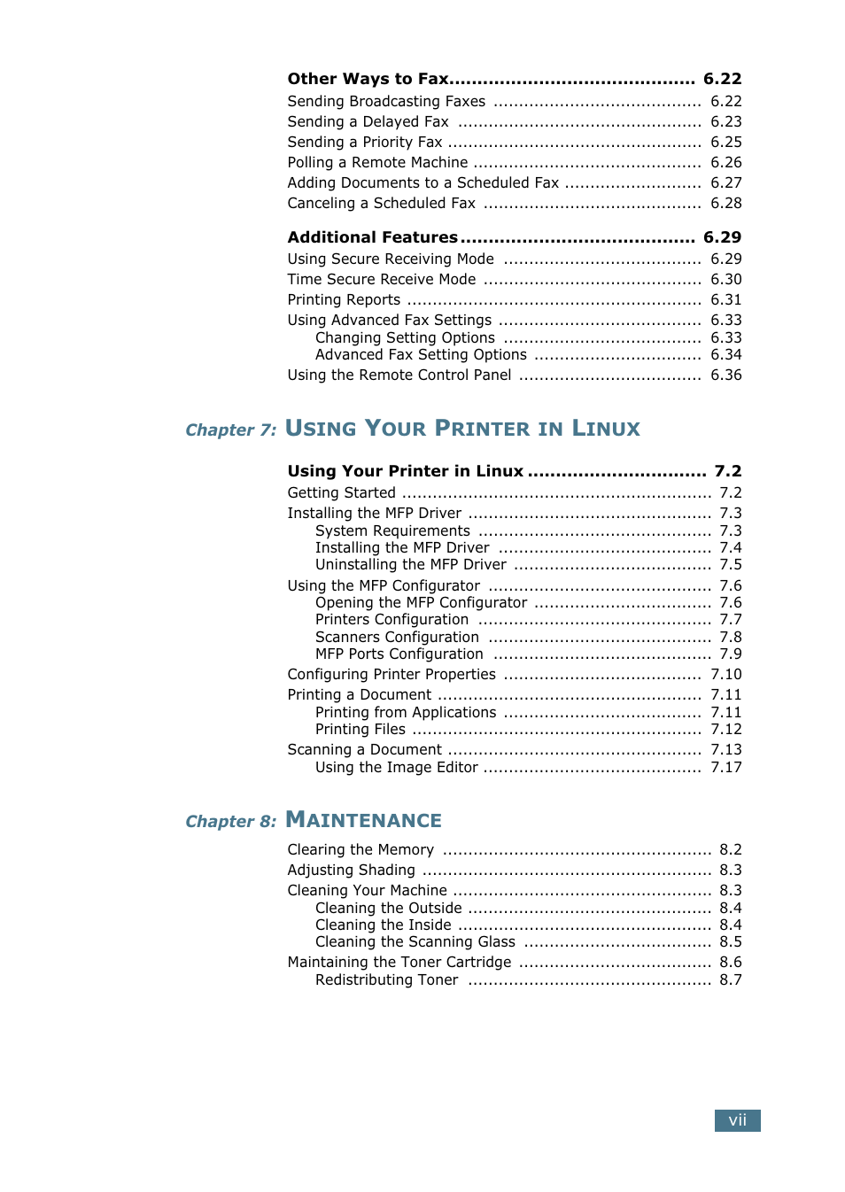 Samsung SF-755P User Manual | Page 8 / 219