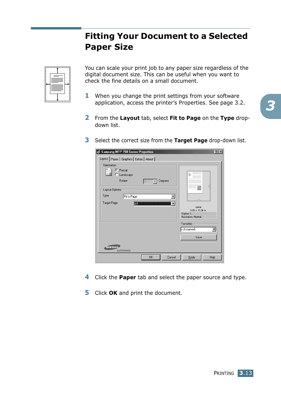 Fitting your document to a selected paper size | Samsung SF-755P User Manual | Page 82 / 219