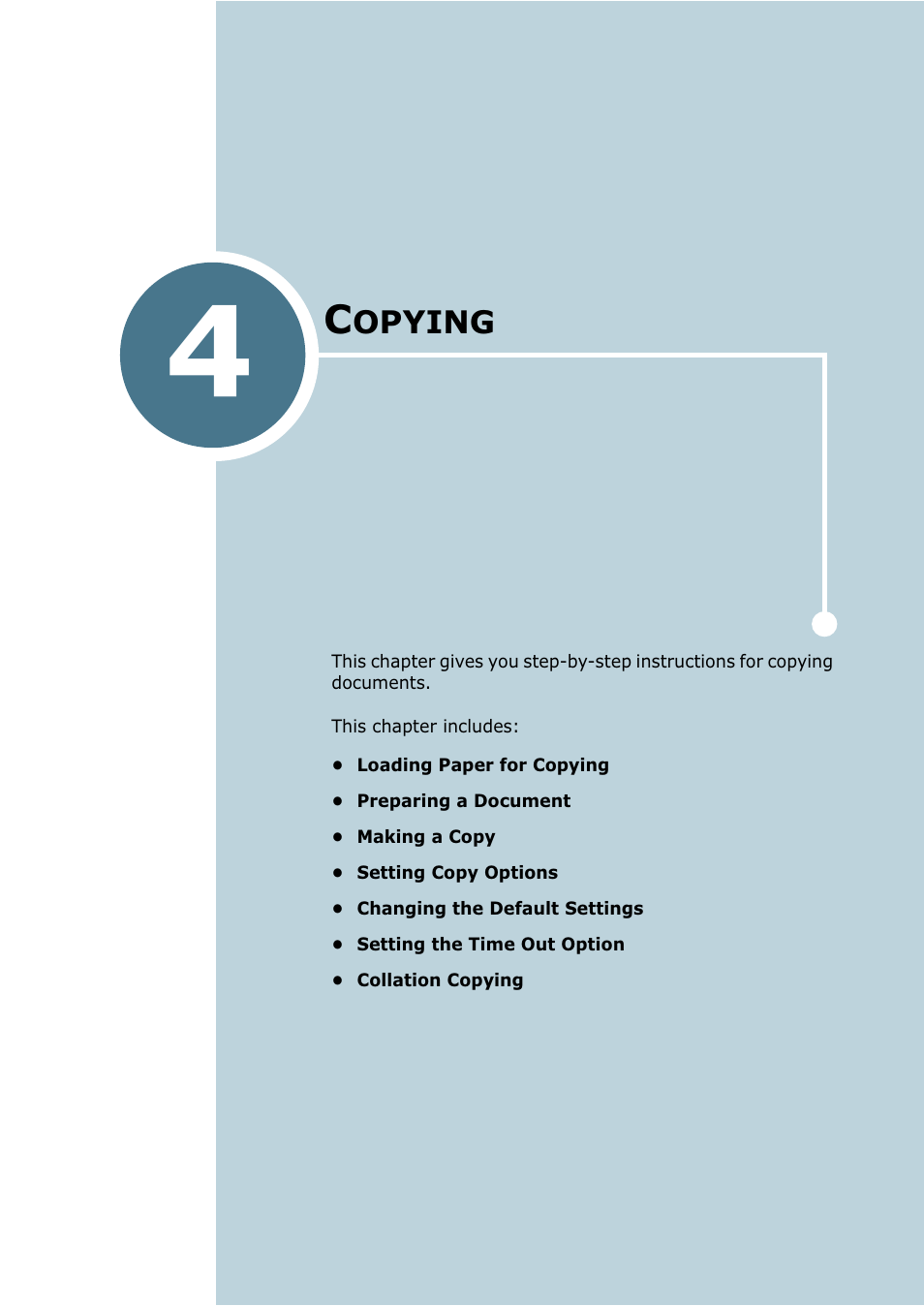 Copying, Chapter 4, Opying | Samsung SF-755P User Manual | Page 94 / 219