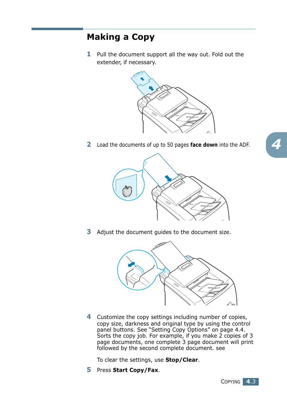 Making a copy | Samsung SF-755P User Manual | Page 96 / 219