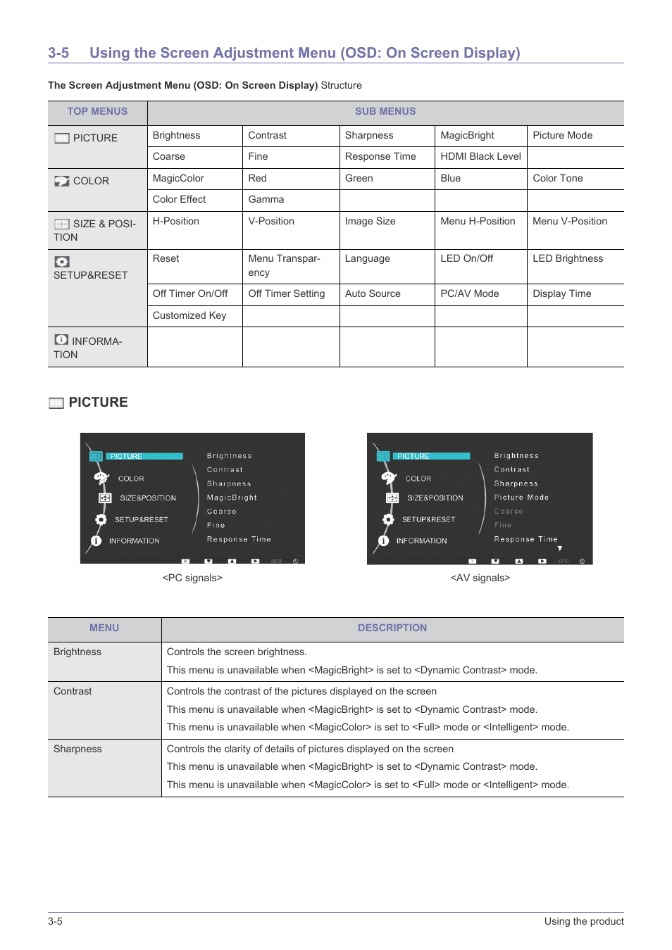 Picture | Samsung SyncMaster XL2370 User Manual | Page 26 / 46