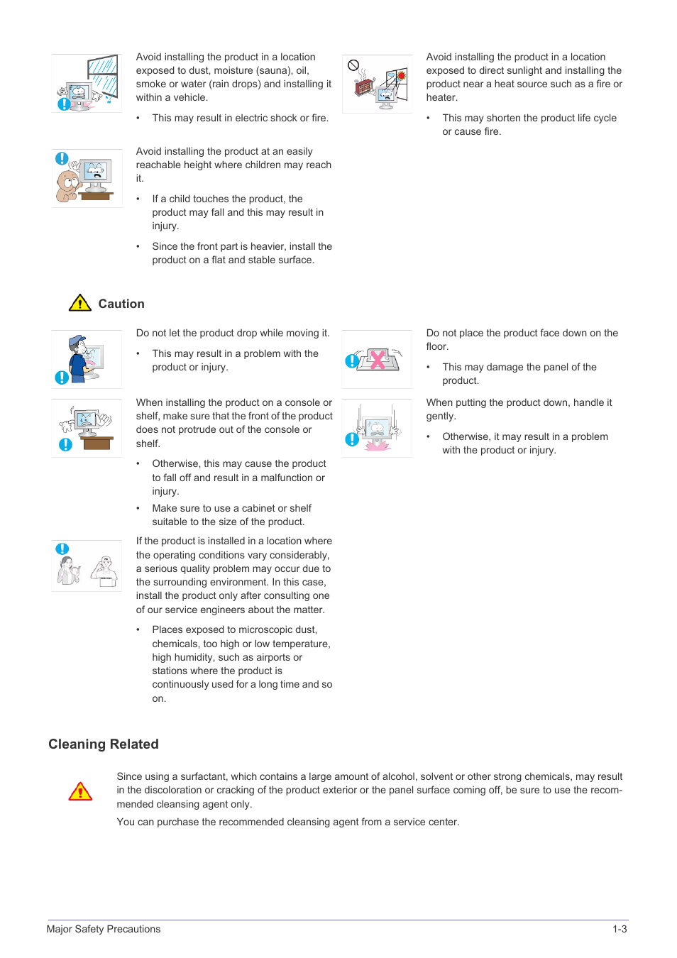 Cleaning related | Samsung SyncMaster XL2370 User Manual | Page 9 / 46