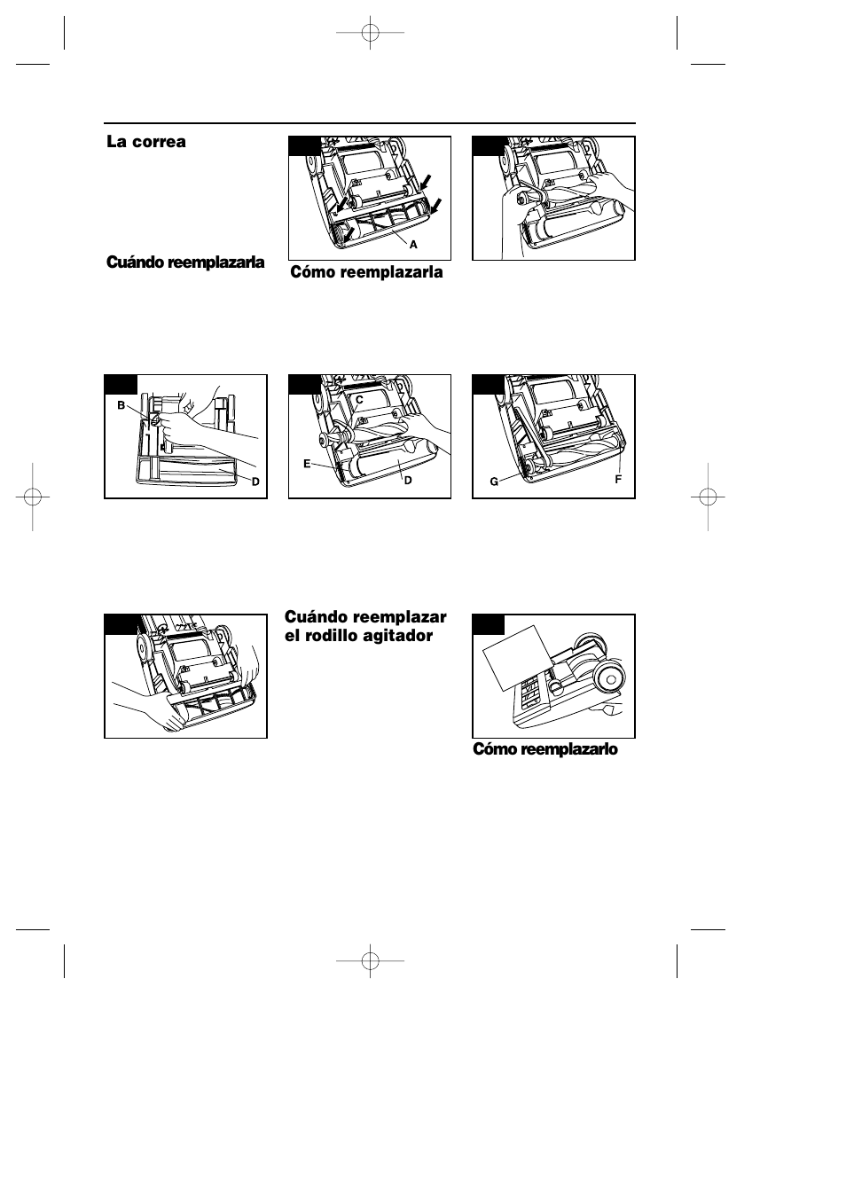 La correa, Cuándo reemplazarla, Cuándo reemplazar el rodillo agitador | 9 3-11 cómo reemplazarlo | Samsung SU-2900 User Manual | Page 15 / 16