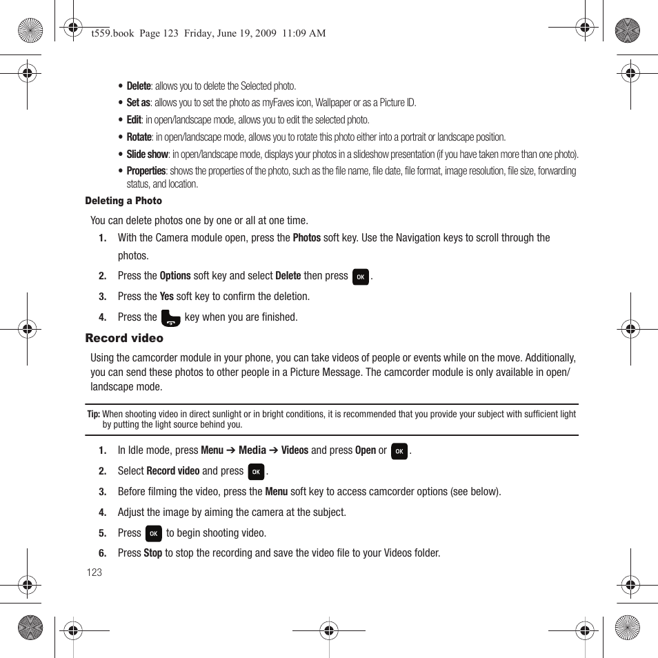 Record video | Samsung Comeback GH68-22878A User Manual | Page 126 / 158