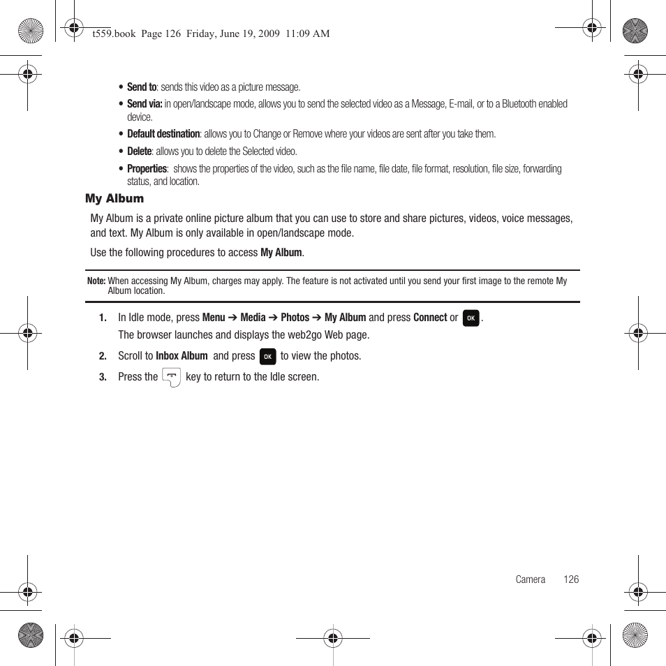 My album | Samsung Comeback GH68-22878A User Manual | Page 129 / 158