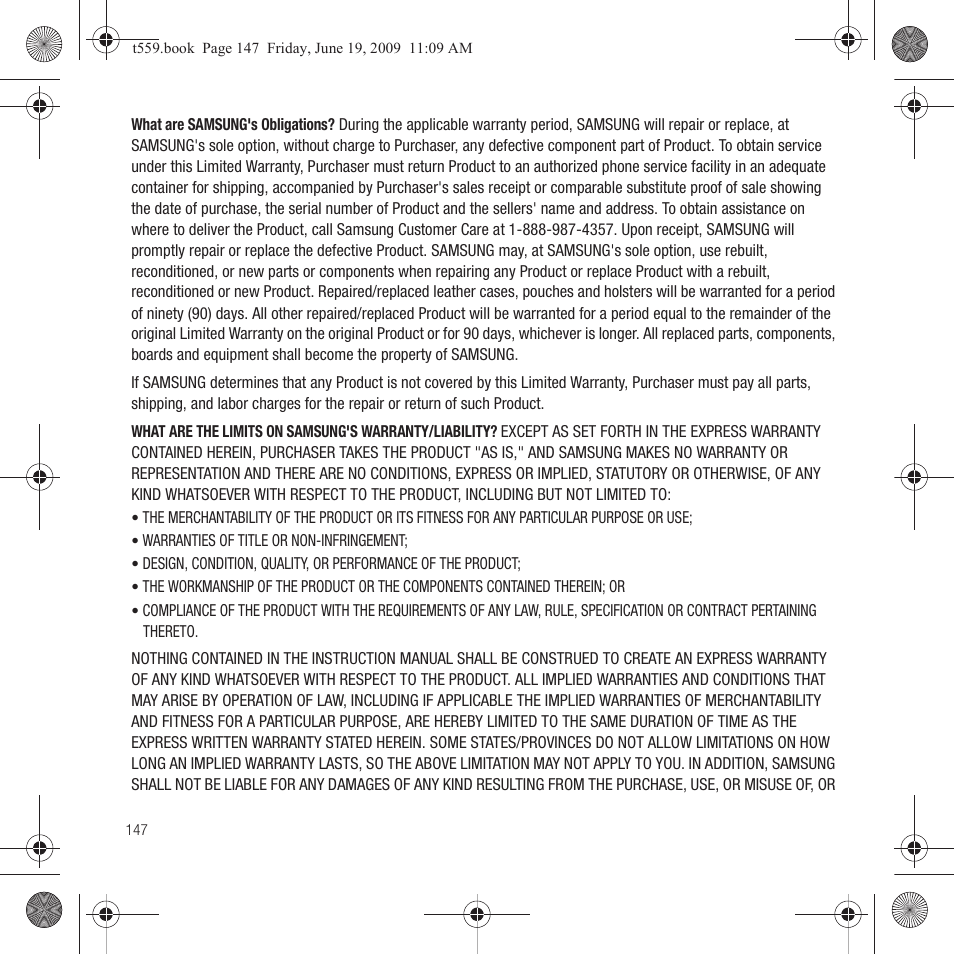 Samsung Comeback GH68-22878A User Manual | Page 150 / 158