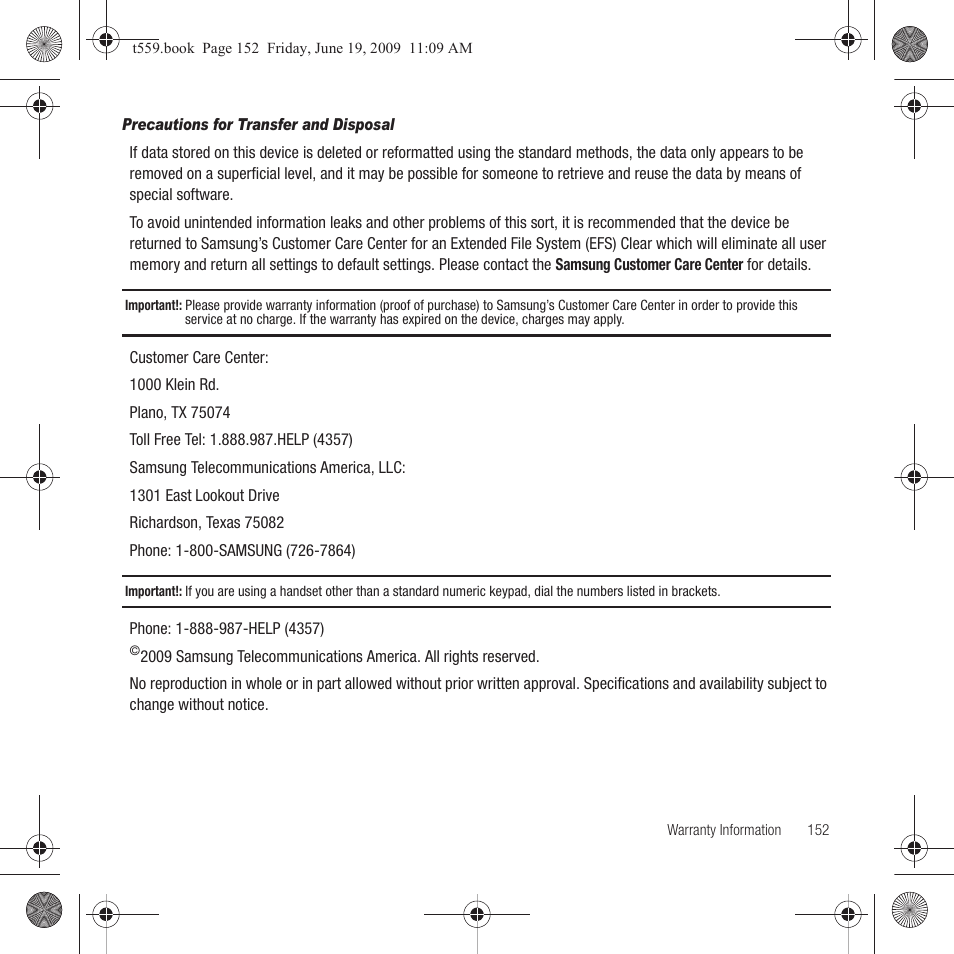 Samsung Comeback GH68-22878A User Manual | Page 155 / 158