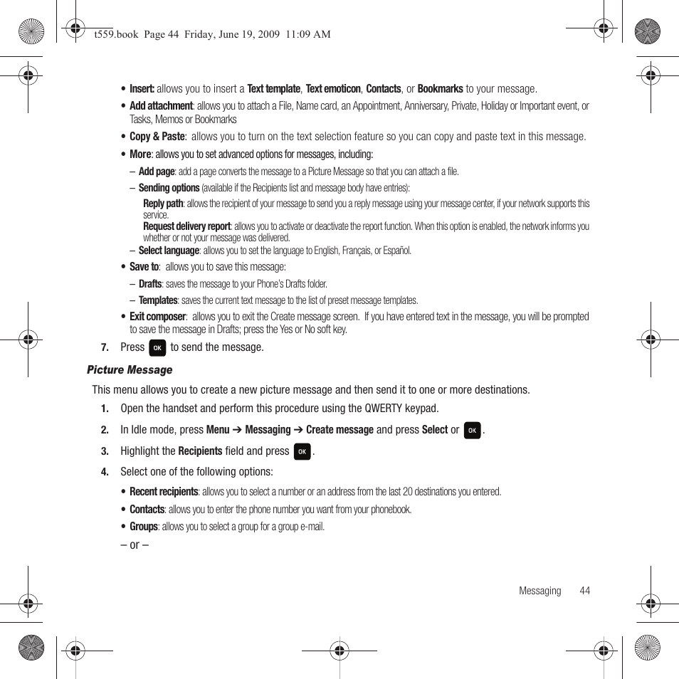 Samsung Comeback GH68-22878A User Manual | Page 47 / 158