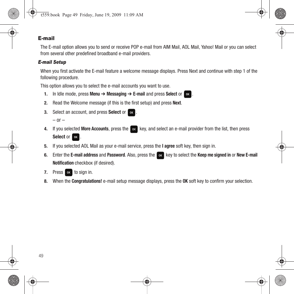 E-mail | Samsung Comeback GH68-22878A User Manual | Page 52 / 158