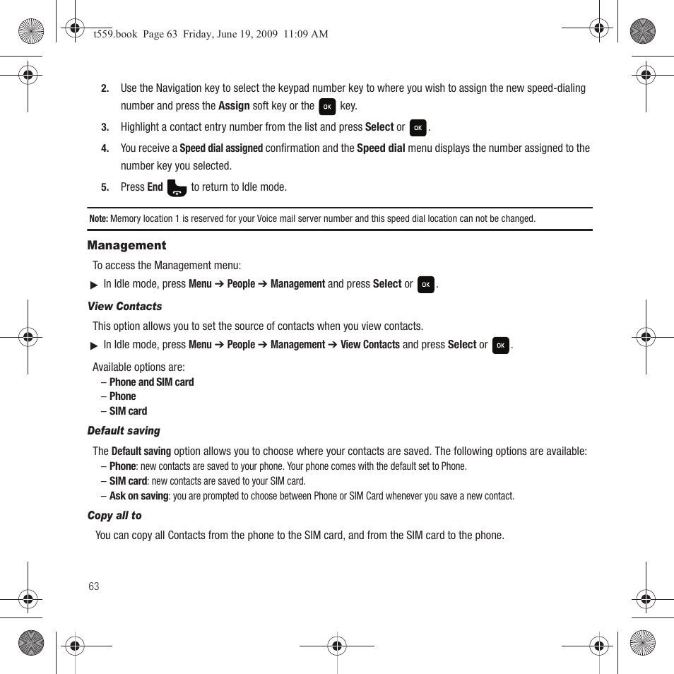 Management | Samsung Comeback GH68-22878A User Manual | Page 66 / 158