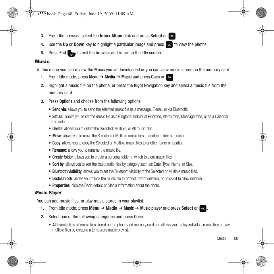 Music | Samsung Comeback GH68-22878A User Manual | Page 71 / 158