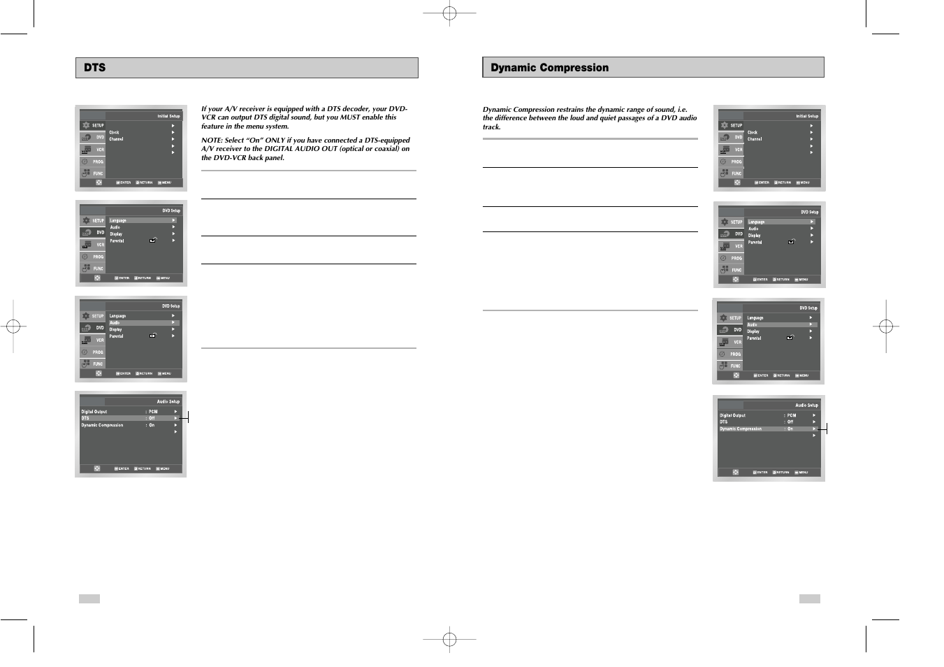 Dynamic compression | Samsung DVD-V3650 User Manual | Page 15 / 35