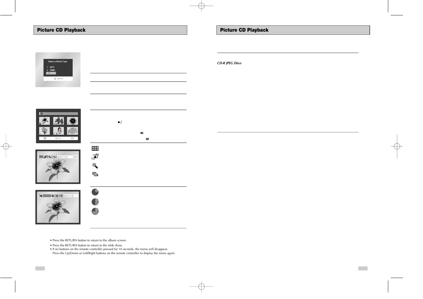 Picture cd playback | Samsung DVD-V3650 User Manual | Page 26 / 35