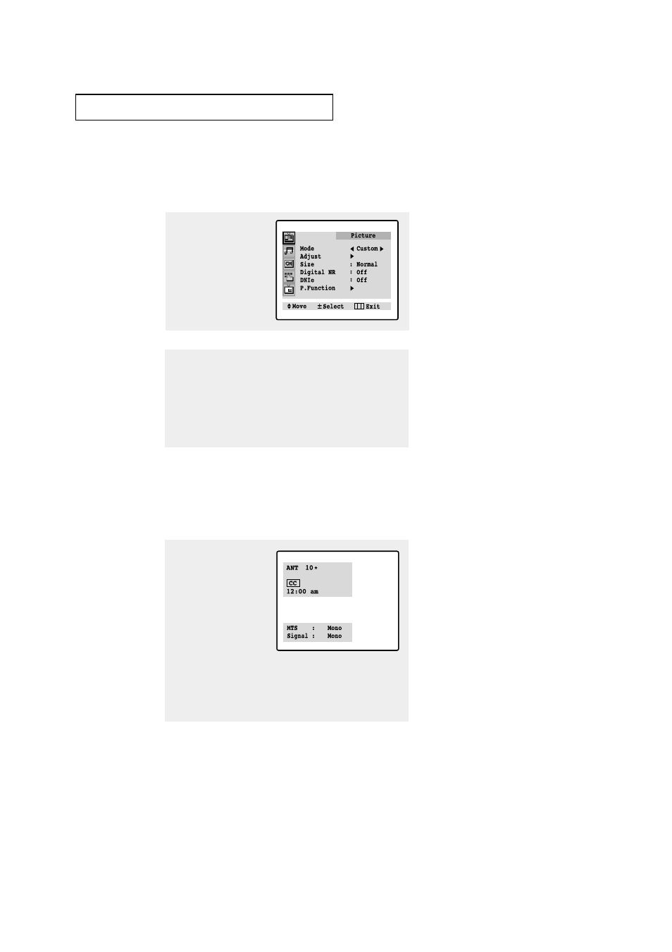 Viewing the menus and on-screen displays | Samsung CL29Z7H User Manual | Page 25 / 65