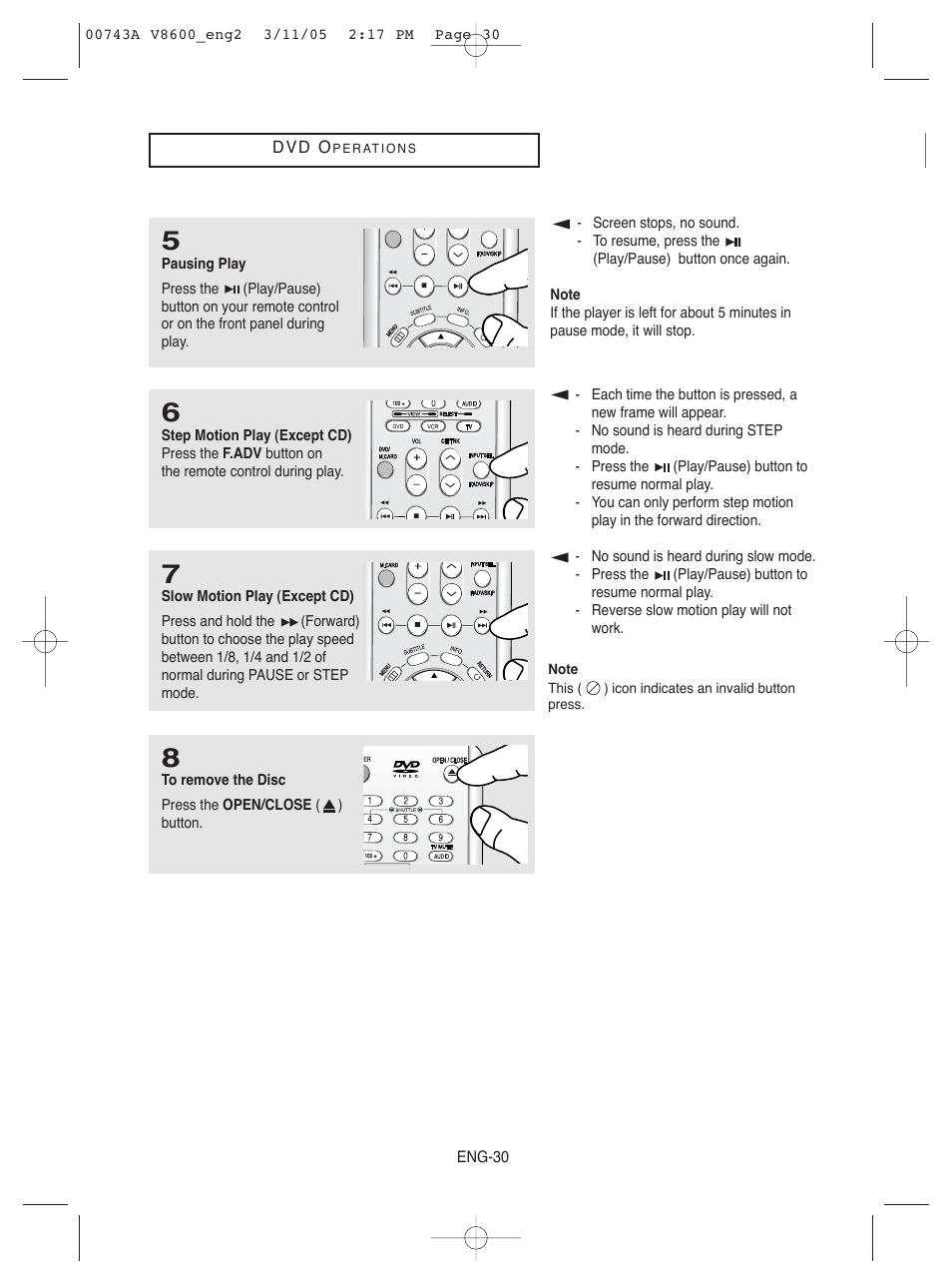 Samsung DVD-V8600 User Manual | Page 30 / 87