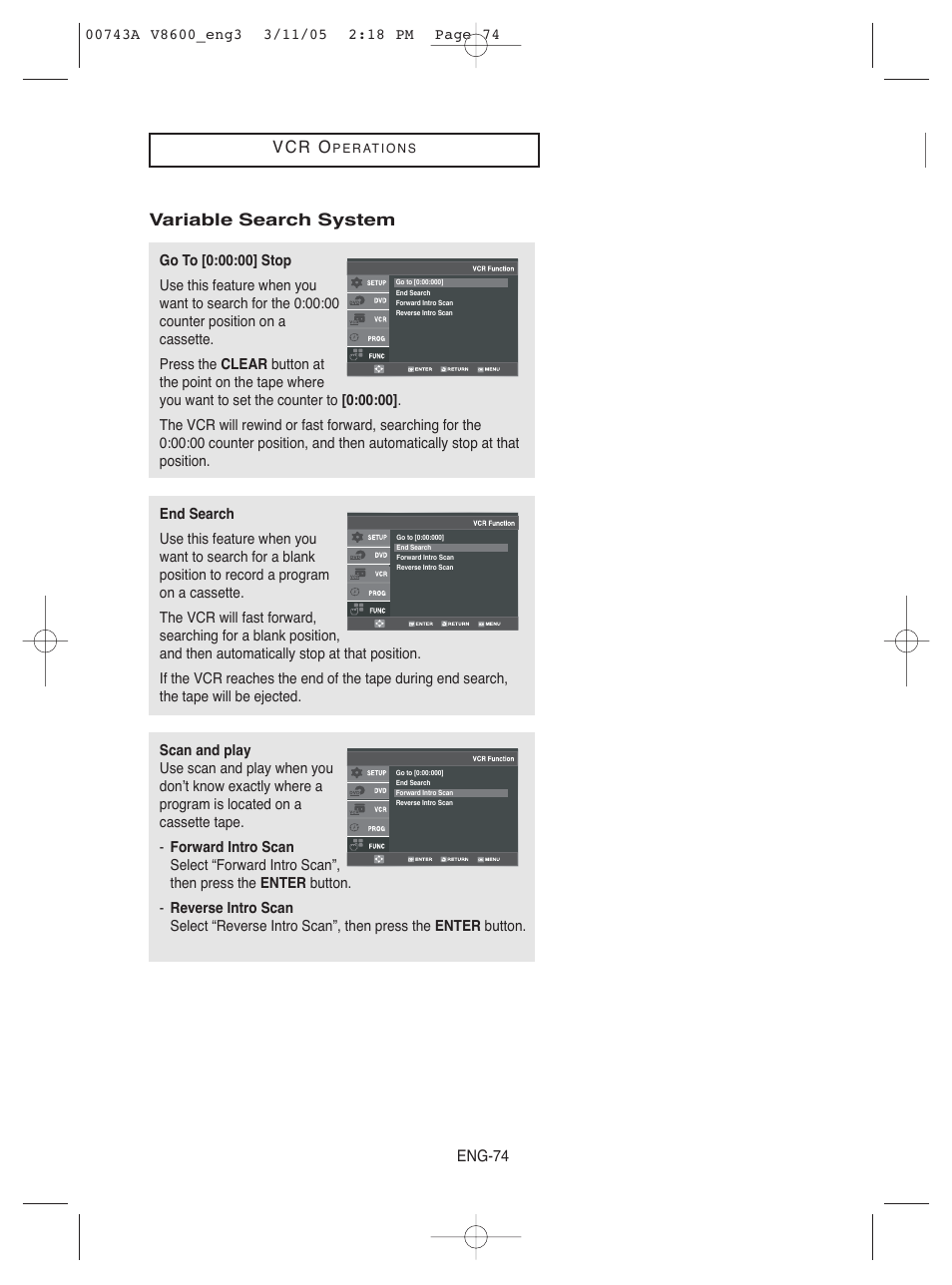 Samsung DVD-V8600 User Manual | Page 74 / 87