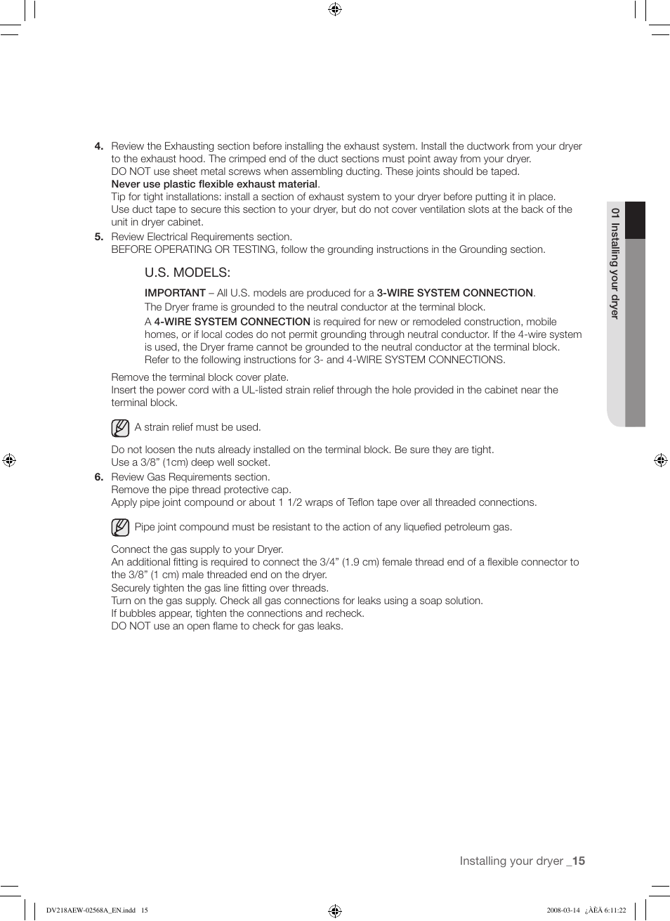 Samsung DV218AG User Manual | Page 15 / 36