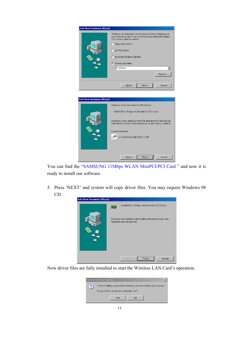 Samsung SWL-2210M User Manual | Page 15 / 67