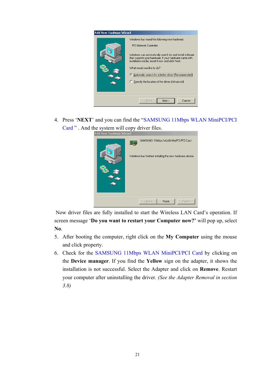 Samsung SWL-2210M User Manual | Page 21 / 67