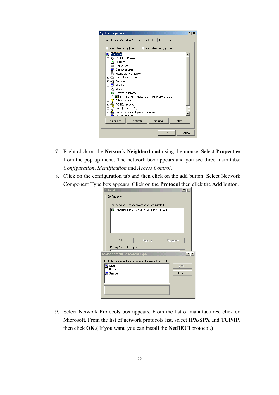 Samsung SWL-2210M User Manual | Page 22 / 67