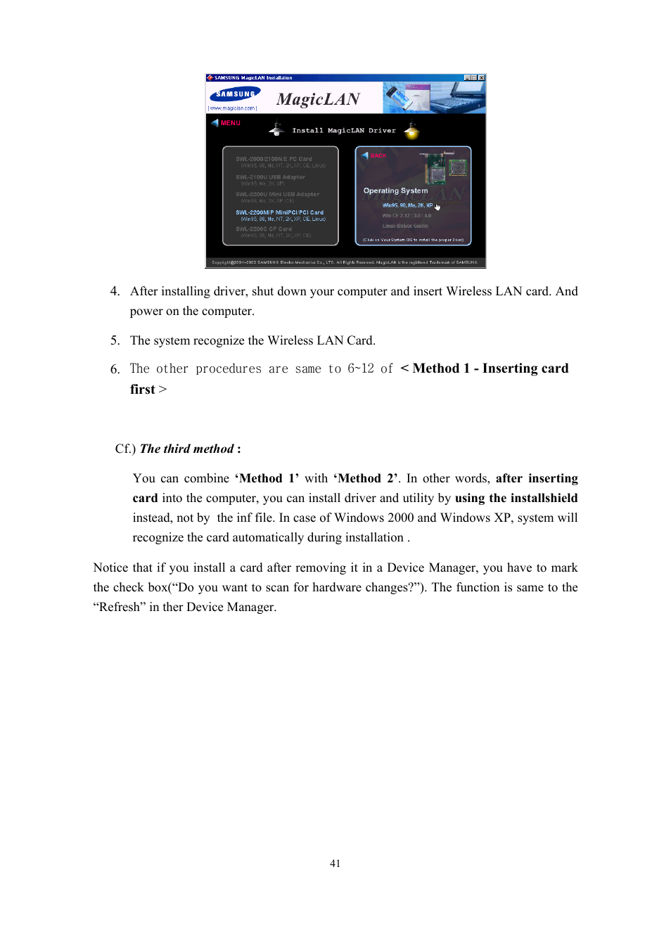 Samsung SWL-2210M User Manual | Page 41 / 67