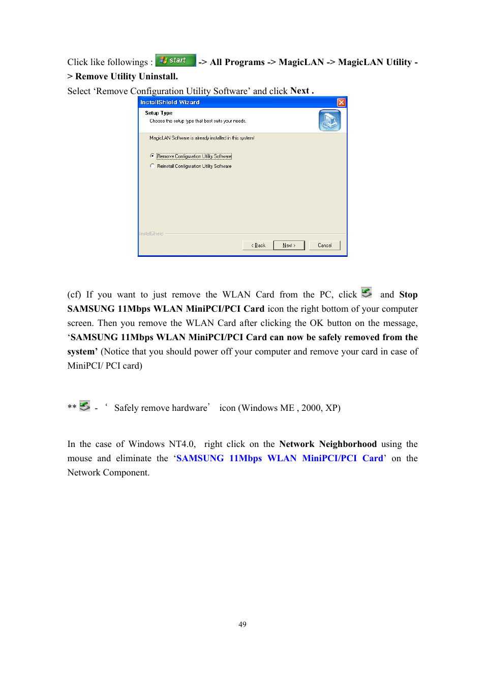 Samsung SWL-2210M User Manual | Page 49 / 67