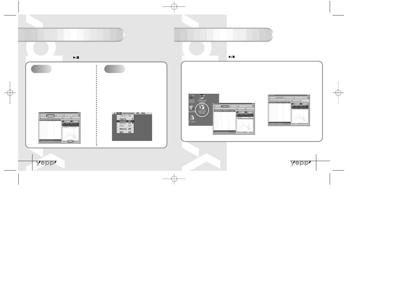 Formatting uploading files (pc), Uploading files (pc), Formatting | Samsung YP-30S User Manual | Page 22 / 30