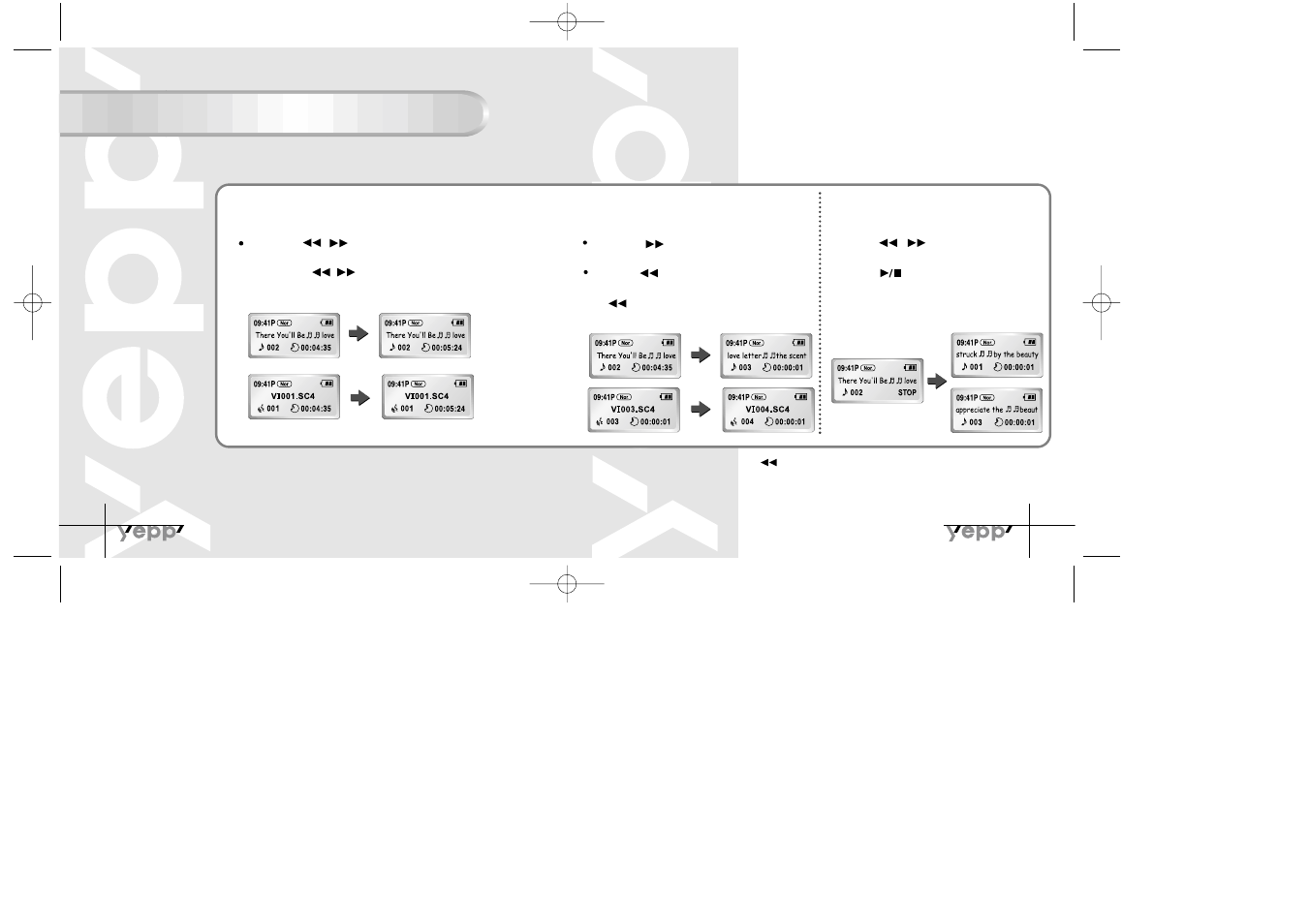 Searching for music/voice files | Samsung YP-30S User Manual | Page 7 / 30