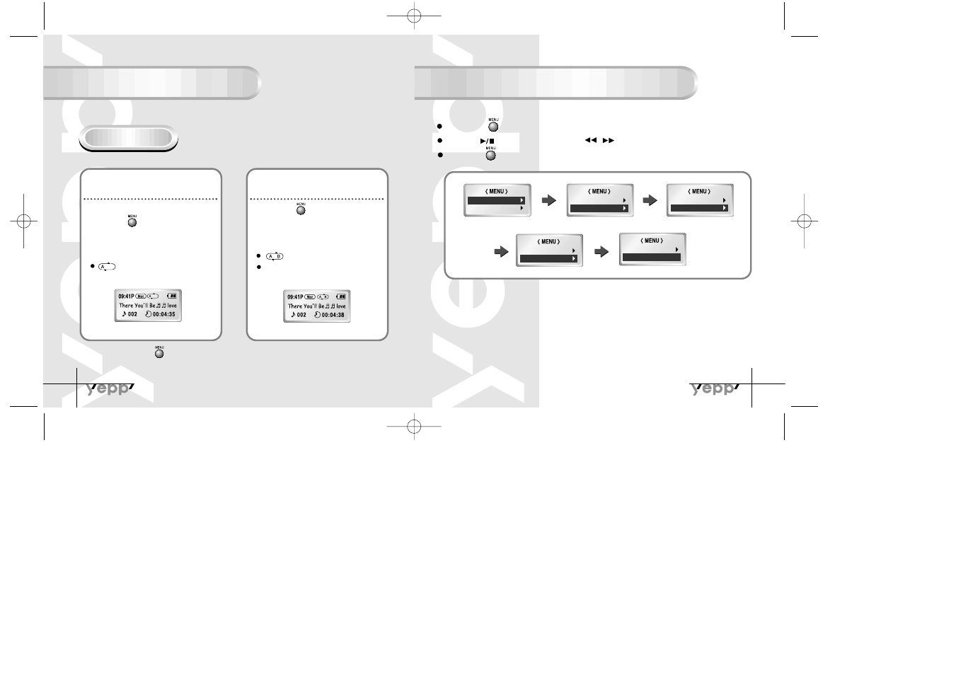 Loop repeating setting up menu, Starting point, Ending point | Loop function | Samsung YP-30S User Manual | Page 8 / 30