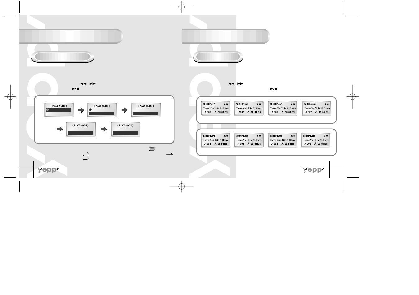 Repeating tracks setting up eq | Samsung YP-30S User Manual | Page 9 / 30